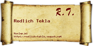 Redlich Tekla névjegykártya